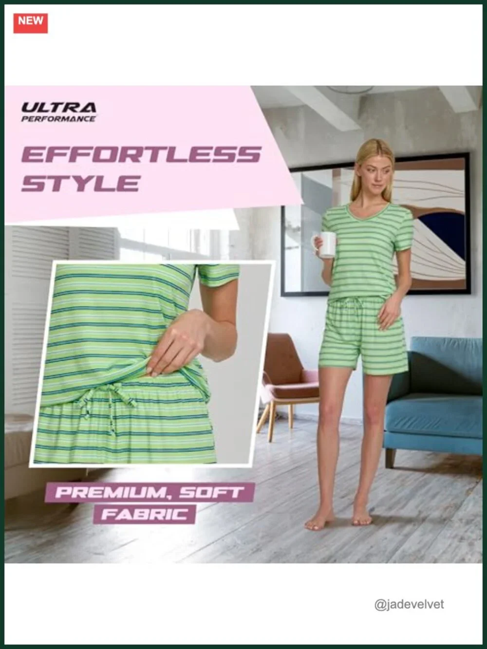 Women's Pajama Set Short Sleeve Tee & Shorts 2 Pack Soft Sleepwear